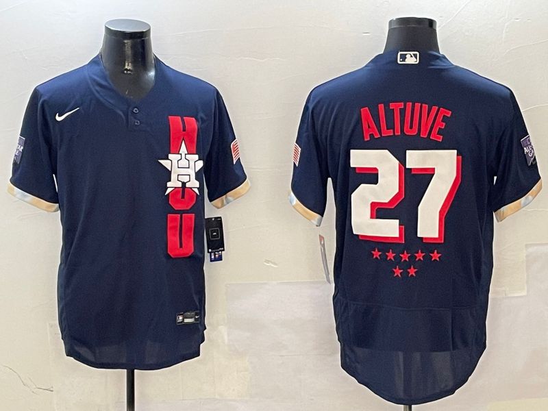 Men Houston Astros #27 Altuve Blue All star Elite 2025 Nike MLB Jersey style 2